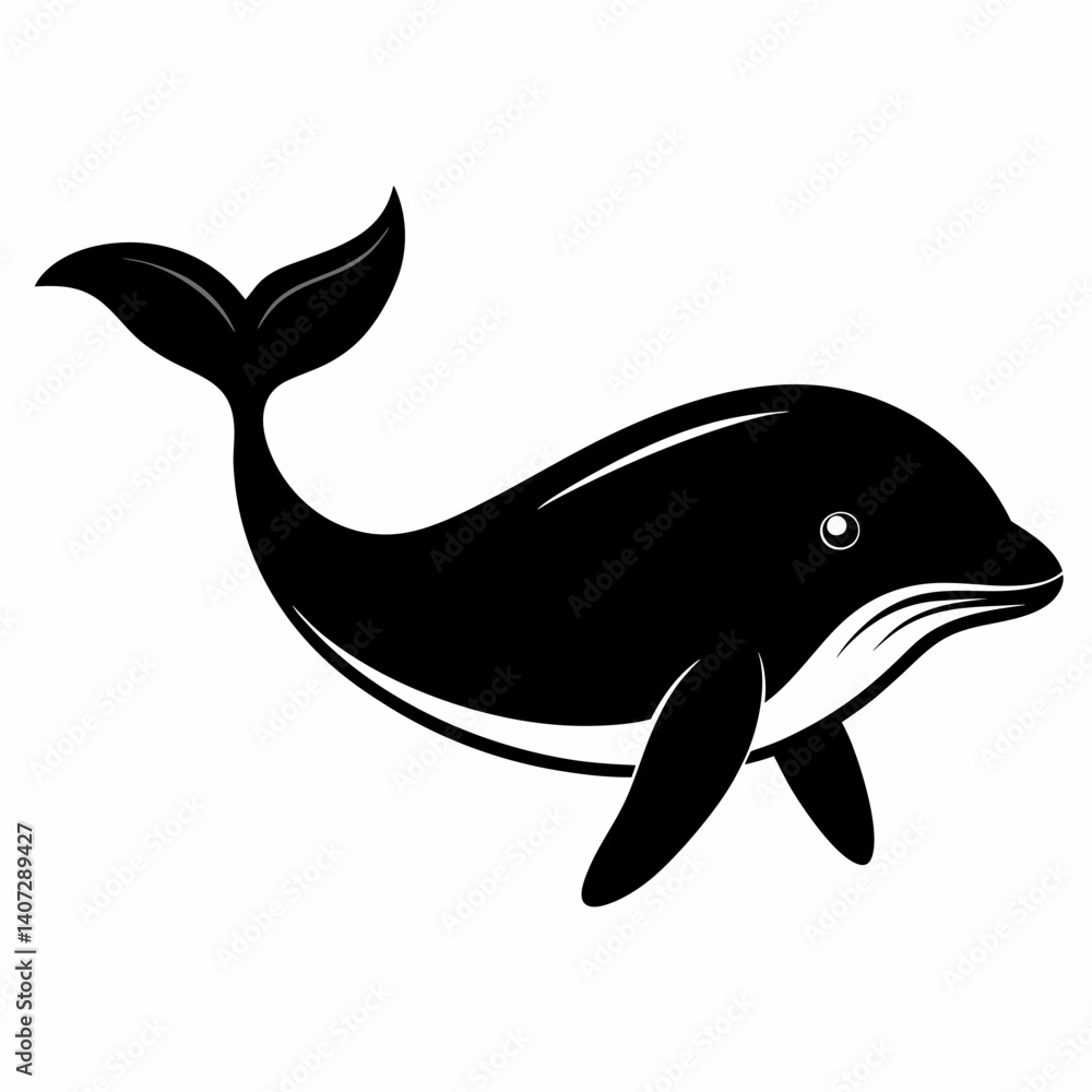 Fototapeta premium Minimalist Whale Silhouette Vector