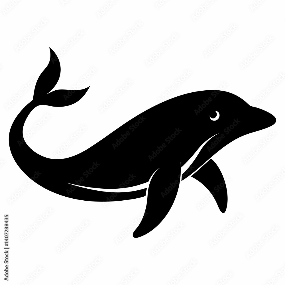 Obraz premium Minimalist Whale Silhouette Vector