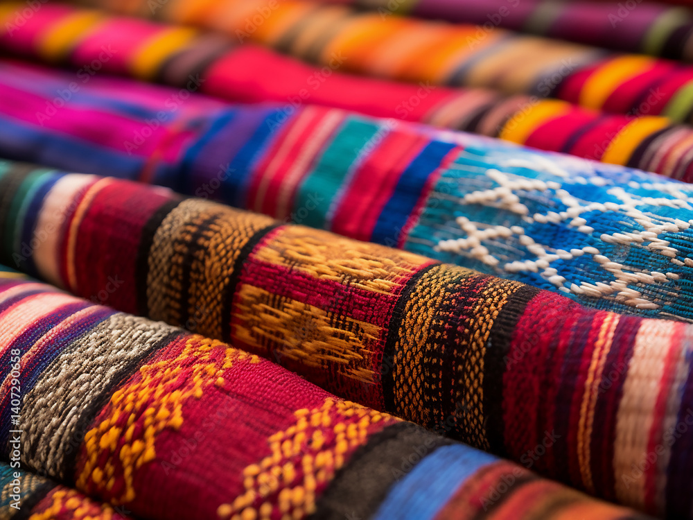 Laotian textile patterns combine geometric colors, preserving a rich heritage of tradition Laotian textile patterns combine geometric colors, preserving a rich heritage of tradition