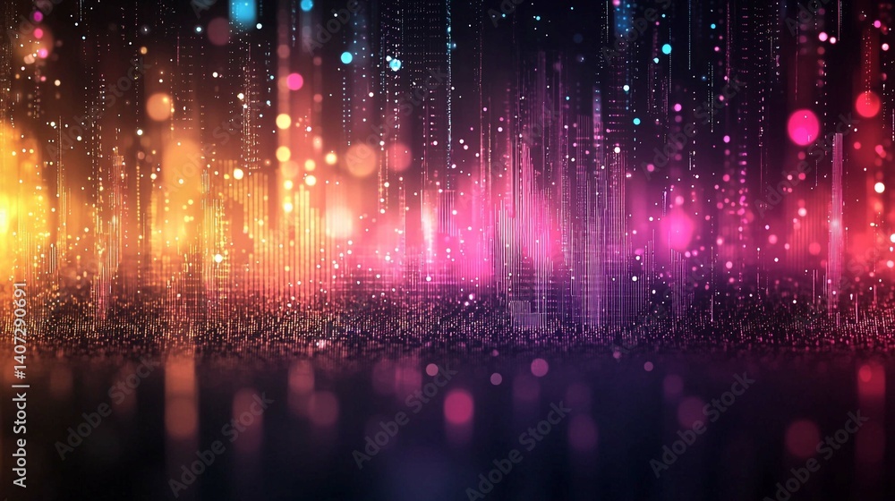 Fototapeta premium Subtle glitch-inspired wallpaper with chromatic shifting and soft pixel blur