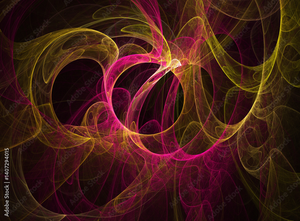 Fractal colored abstract on black background