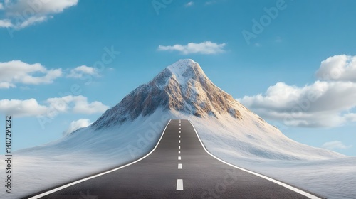 Wallpaper Mural Thrilling Mountain Road Leading to Triumphant Success Peak Torontodigital.ca