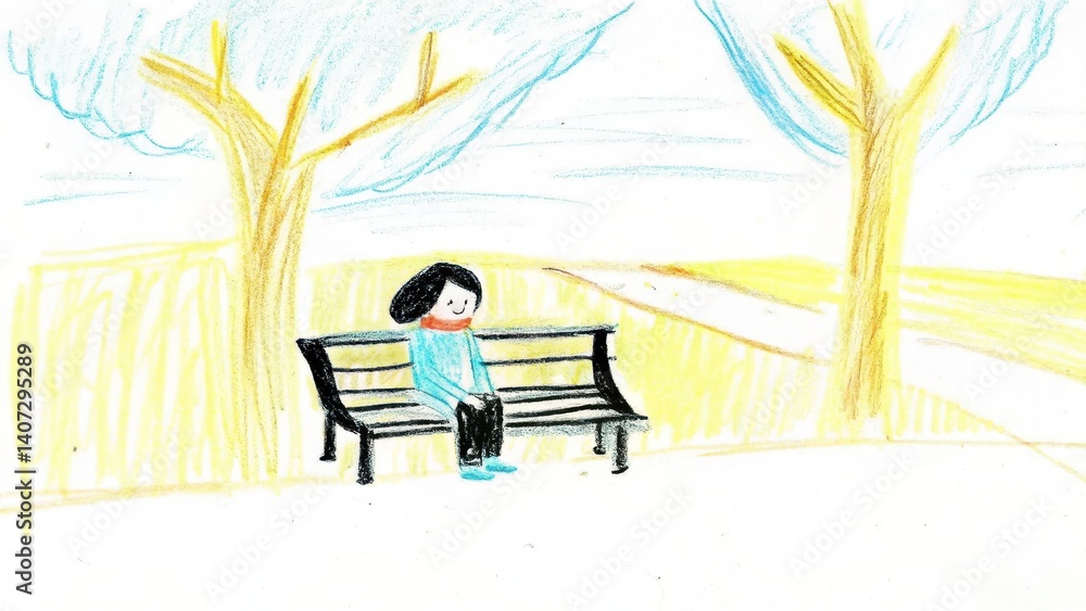 Person sitting alone on a bench in a park