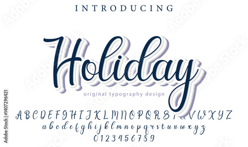 Holiday Font Stylish brush painted an uppercase vector letters, alphabet, typeface