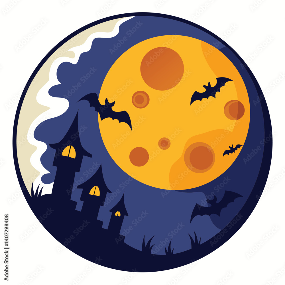 Halloween full moon isolated clipart on white background Halloween full moon isolated clipart on white background