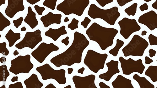 Cow Print Pattern Brown and White Animal Skin Texture Background
