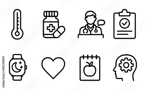 medical icons set