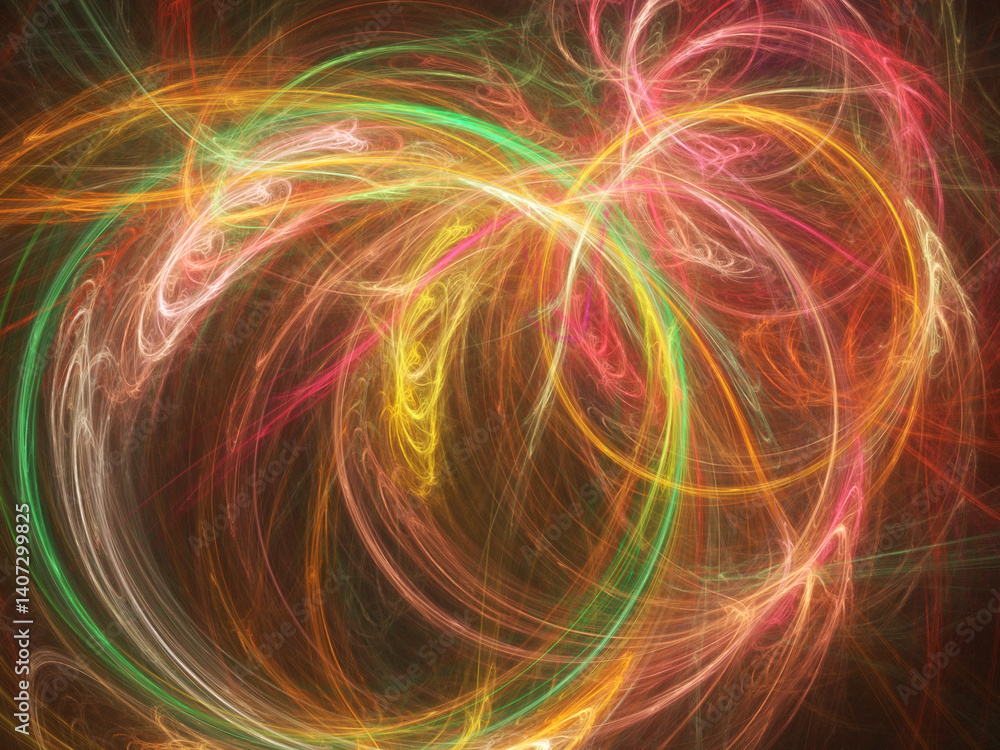 Fractal colored abstract on black background