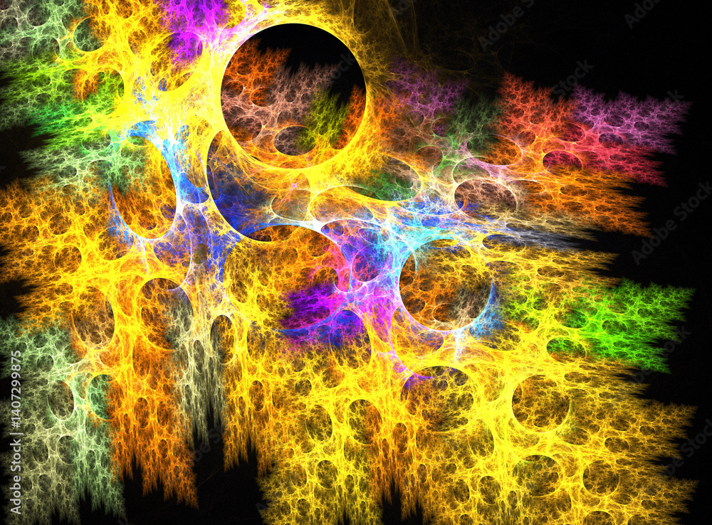 Fractal colored abstract on black background