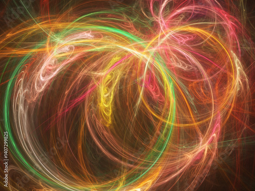 Obraz na płótnie Fractal colored abstract on black background w salonie