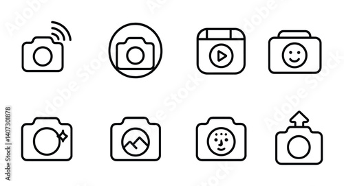 outline vector icons of phone notifications: bell, message alert, calendar reminder, email alert, social media alert, push notification, app badge, silent mode. No text. The icons should be clean.