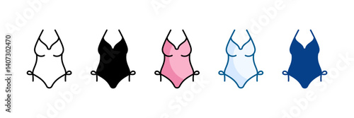 Swimsuit Icon Set Multiple Style Collection