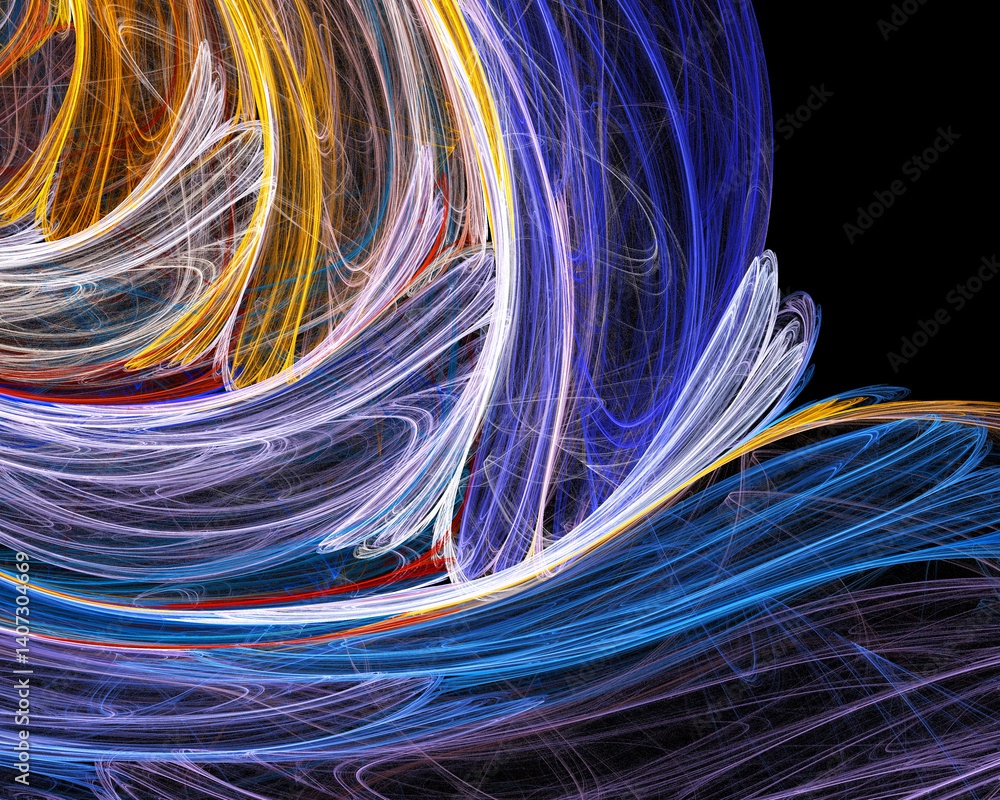 Fractal colored abstract on black background