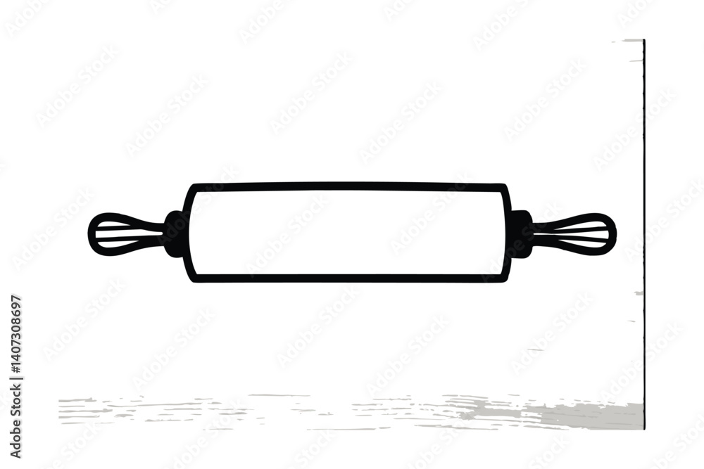 Minimalist Rolling Pin Outline For Baking And Culinary Designs On Clean White Background Perfect For Chefs And Bakers Minimalist Rolling Pin Outline For Baking And Culinary Designs On Clean White Background Perfect For Chefs And Bakers