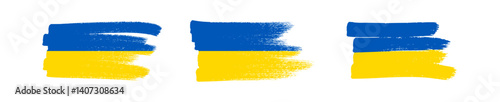 Set of Ukrainian national flags
