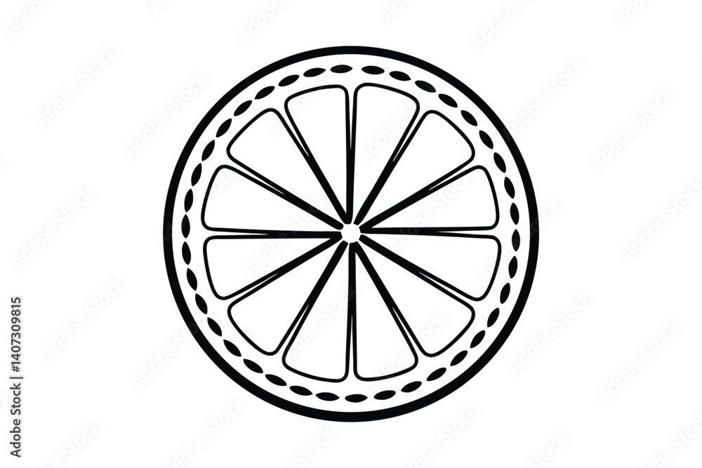Sliced Orange Fruit Outline Vector Black And White Round Citrus Segment Graphic Design Fresh Slice Illustration Sliced Orange Fruit Outline Vector Black And White Round Citrus Segment Graphic Design Fresh Slice Illustration