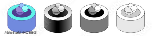 3D rings with spheres inside, circular hollow cylinders, 3d geometric shapes for big data centers representation, quantum database and computing, AI, ML, business intelligence, blue, turquoise, black
