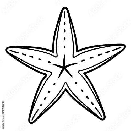 Stylish Starfish Vector Outline