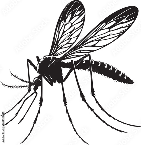 A silhouette mosquito vector design
