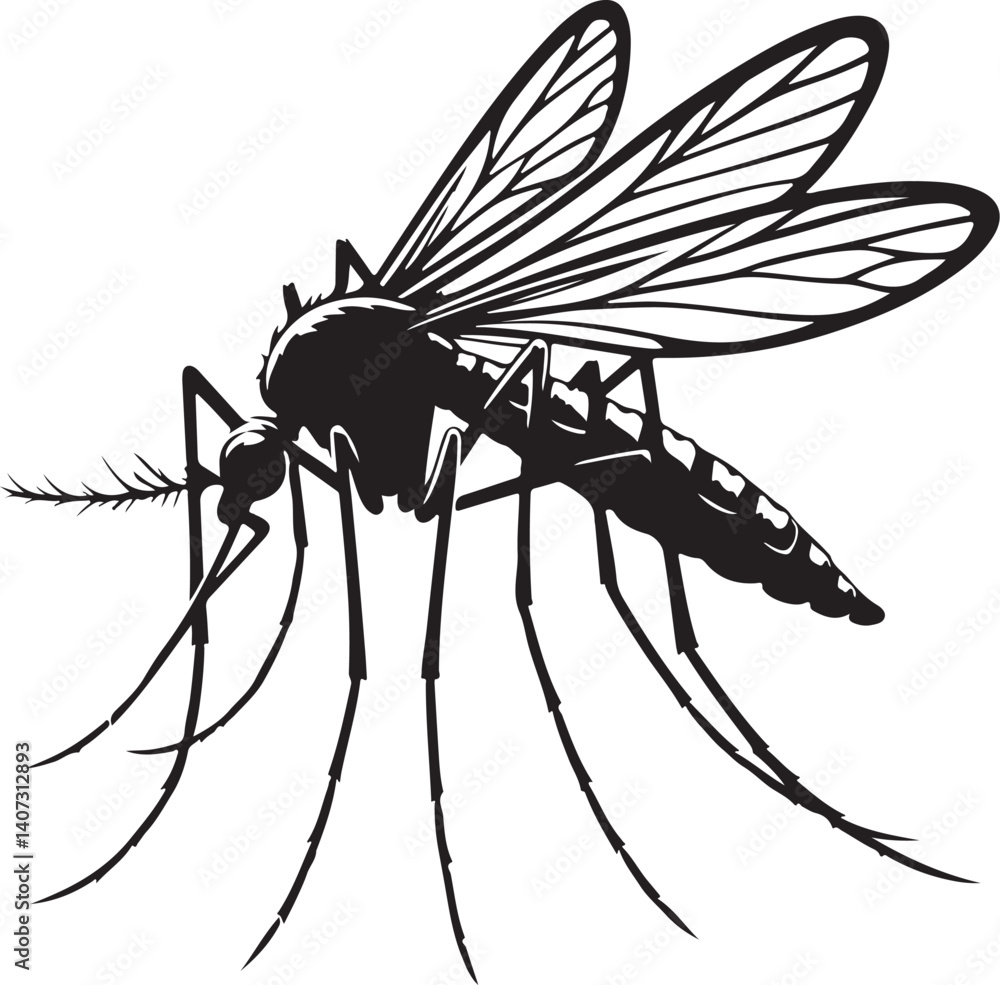 Obraz premium A silhouette mosquito vector design