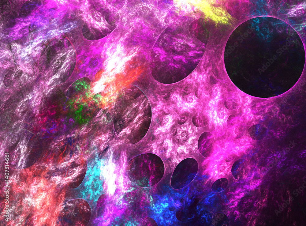 Fractal colored abstract on black background