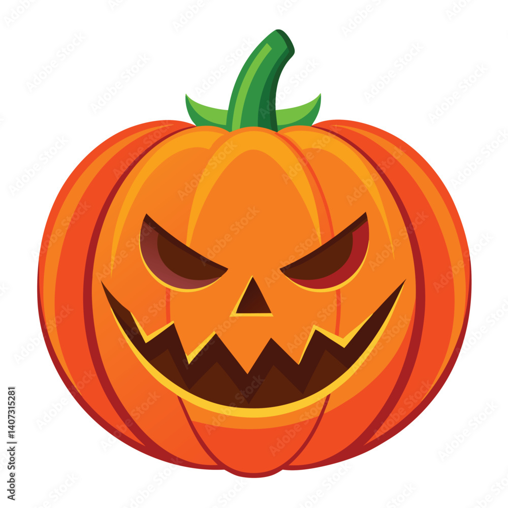 Naklejka premium Halloween jack-o'-lanterns isolated clipart on white background