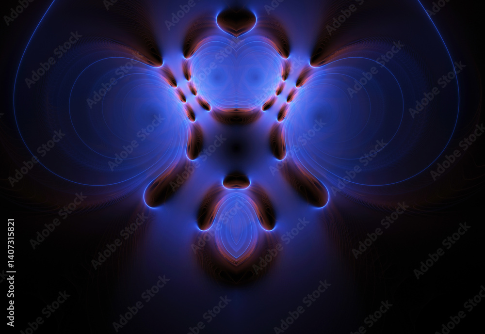Fractal colored abstract on black background