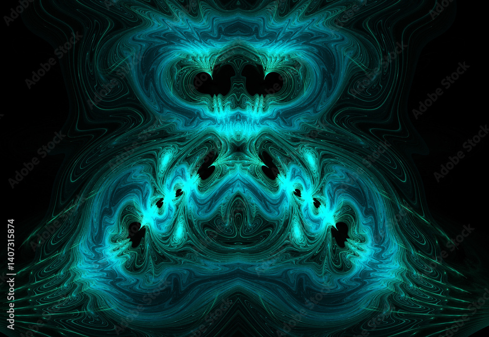Fractal colored abstract on black background