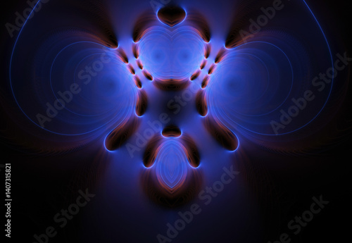 Obraz na płótnie Fractal colored abstract on black background w salonie