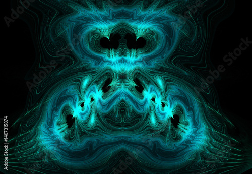 Obraz na płótnie Fractal colored abstract on black background w salonie