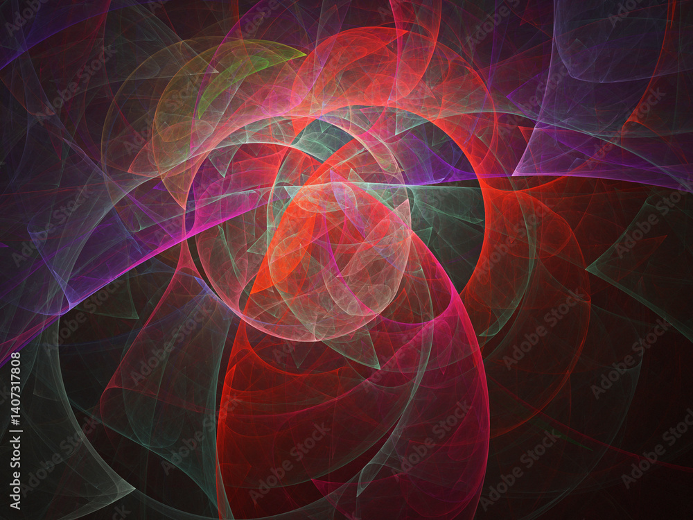Fractal colored abstract on black background