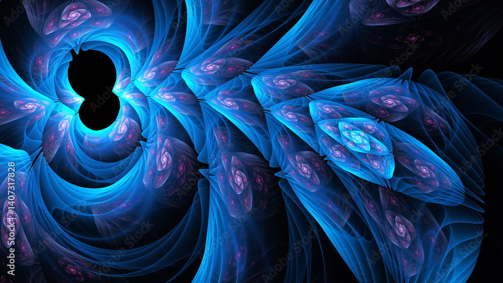 Fractal colored abstract on black background