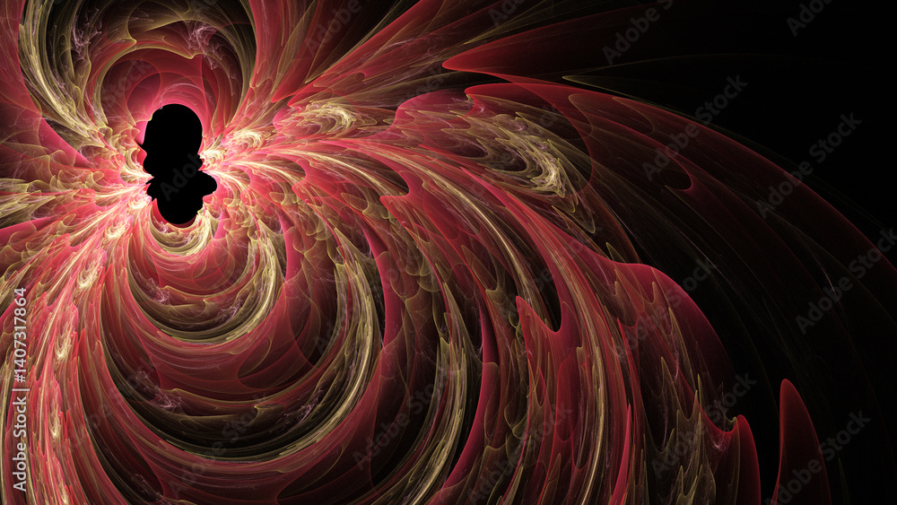 Fractal colored abstract on black background