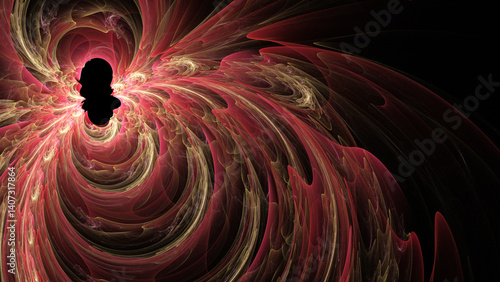 Obraz na płótnie Fractal colored abstract on black background w salonie