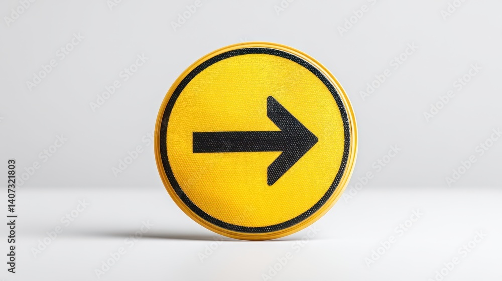 A vibrant yellow round sign with a black right arrow, symbolizing direction and navigation. Ideal for projects related to travel, road signs, and safety instructions. A vibrant yellow round sign with a black right arrow, symbolizing direction and navigation. Ideal for projects related to travel, road signs, and safety instructions.