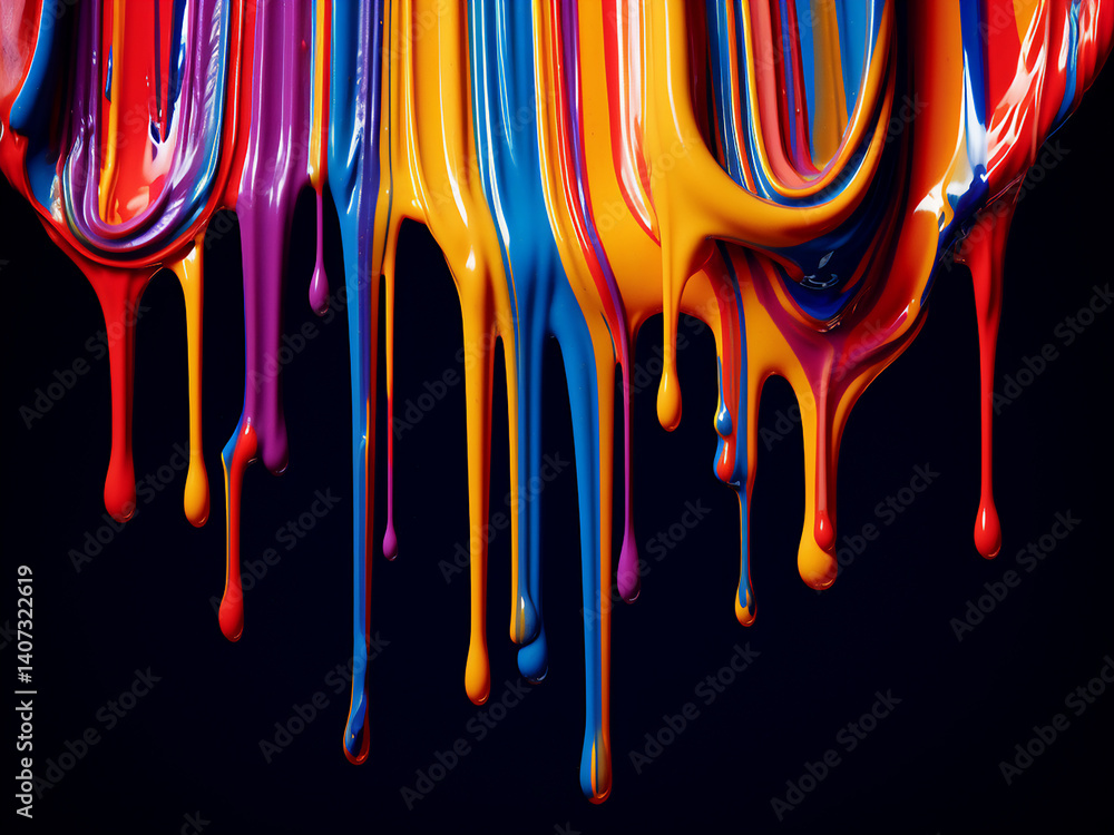 Vertical movement is created by controlled paint drips adding natural dramatic effects Vertical movement is created by controlled paint drips adding natural dramatic effects