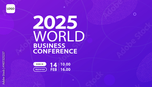 Banner to the online conference background. Web media event. Dynamic Background. Futuristic Poster for Corporate Meeting, Online Courses, Webinar, Seminar. Conference, Business Event Announcement.