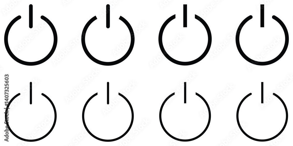 On-off icon icon set. Power off. Interface switch button concept. On off icon. Vector illustration. On-off icon icon set. Power off. Interface switch button concept. On off icon. Vector illustration.