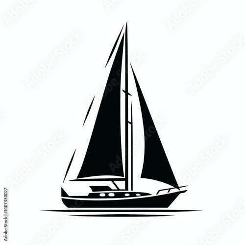 Sailboat Mast Silhouettes in black on a white background