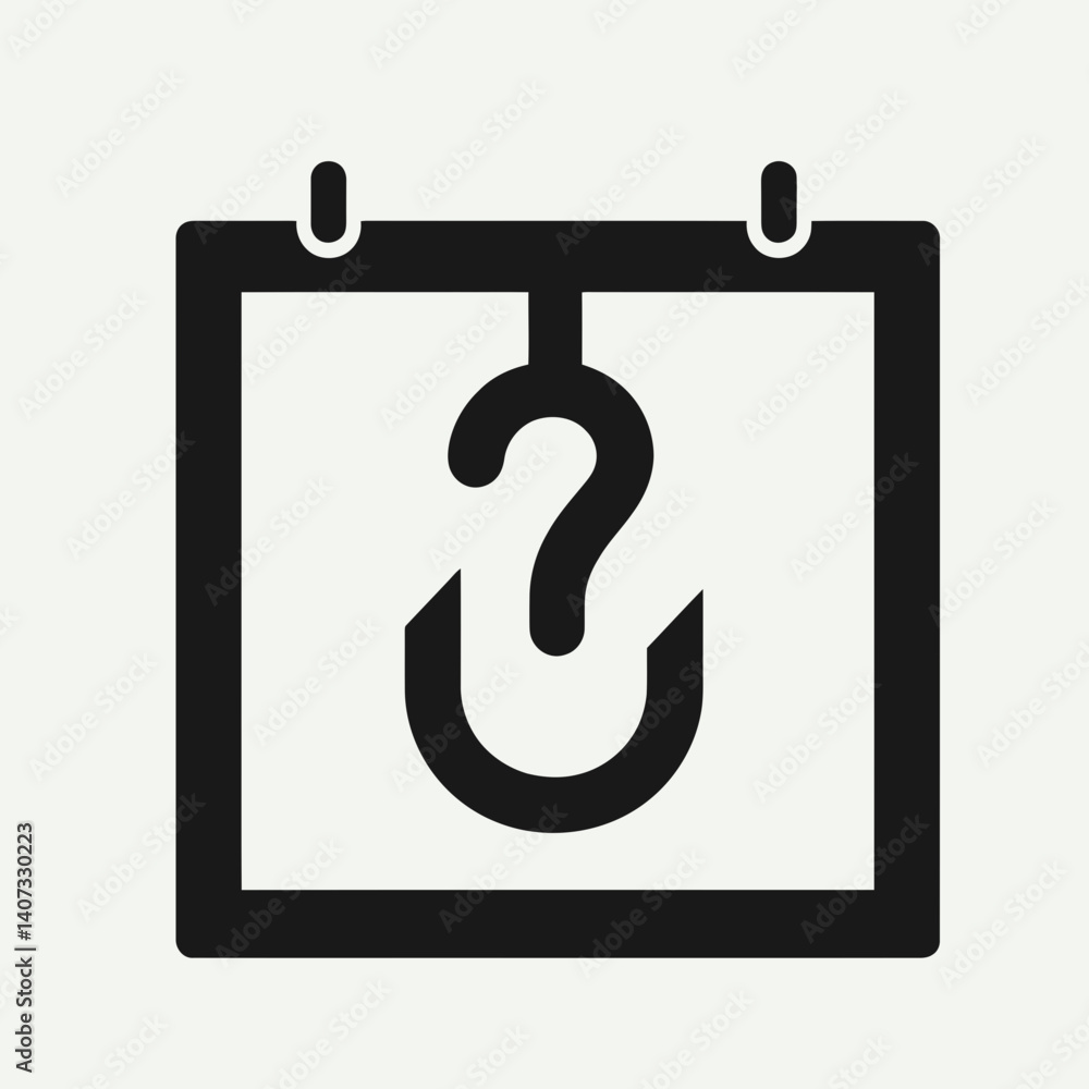 Picture Hook Silhouettes in black on a white background Picture Hook Silhouettes in black on a white background