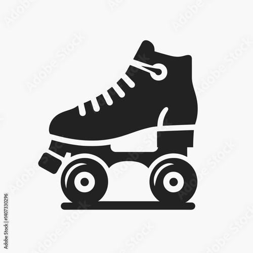 Roller Skate Silhouettes in black on a white background