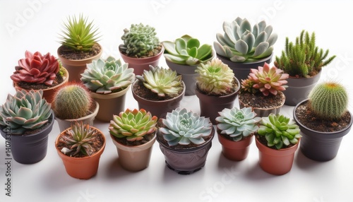 Wallpaper Mural  白い背景と多肉植物のミニ鉢 Torontodigital.ca