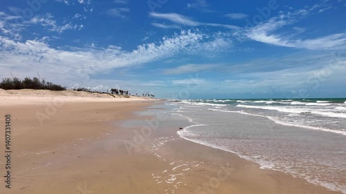 The rock formations at Canoa Quebrada Beach at Canoa Quebrada, state of Ceara in Brazil