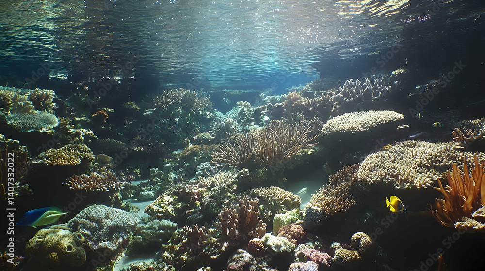 Fototapeta premium Underwater coral reef aquarium