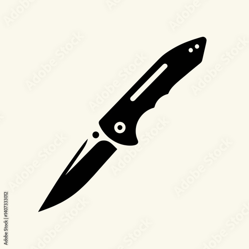 Pocket Knife Silhouettes in black on a white background