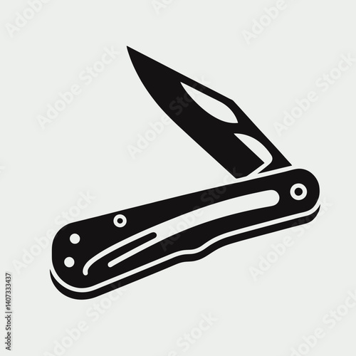 Pocket Knife Notch Silhouettes in black on a white background