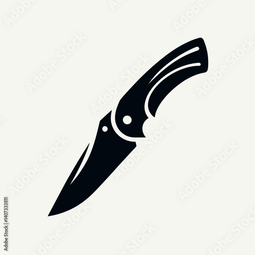 Pocket Knife Blade Silhouettes in black on a white background