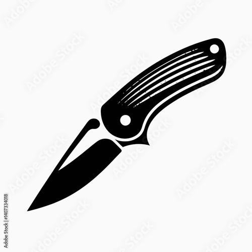 Pocket Knife Blade Silhouettes in black on a white background