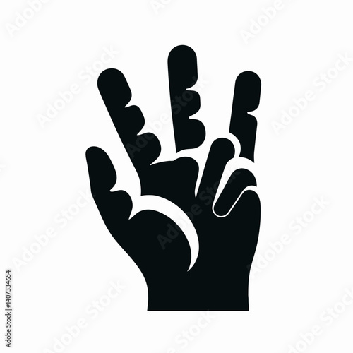 Rubber Glove Finger Silhouettes in black on a white background