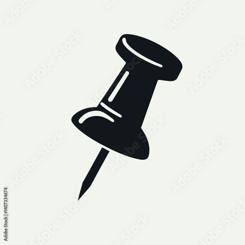 Push Pin Silhouettes in black on a white background
